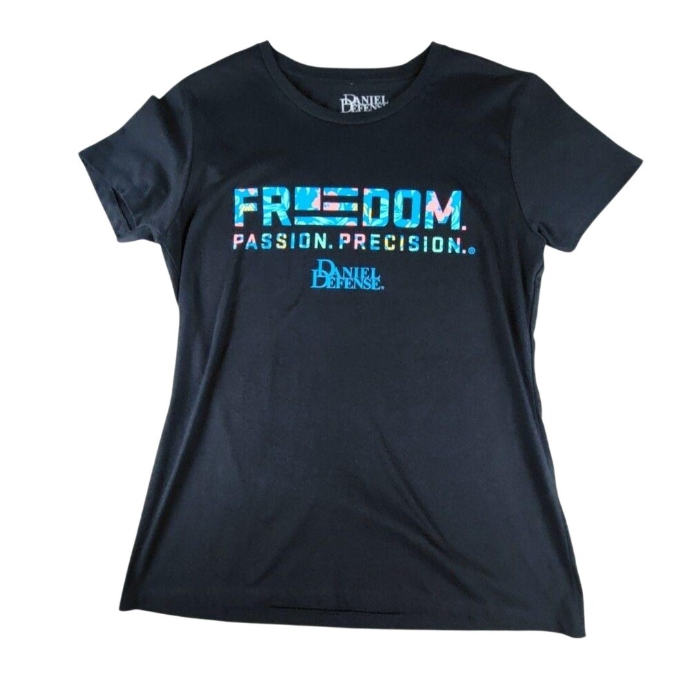 Daniel Defense Shirt Womens XL Black Freedom Passion Precision Graphic Tee